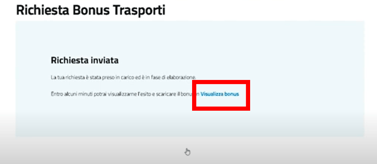 richiesta bonus trasporti vissualizare